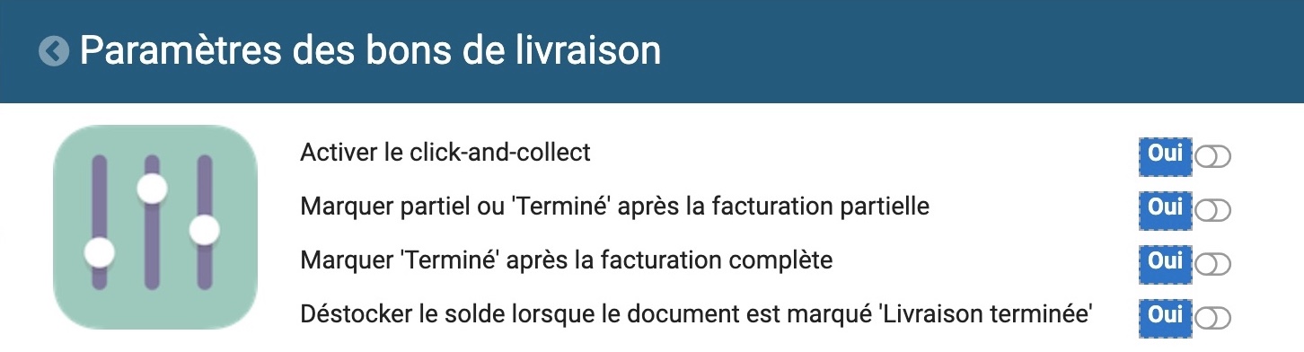 Bons de livraison : déstockage automatique du solde