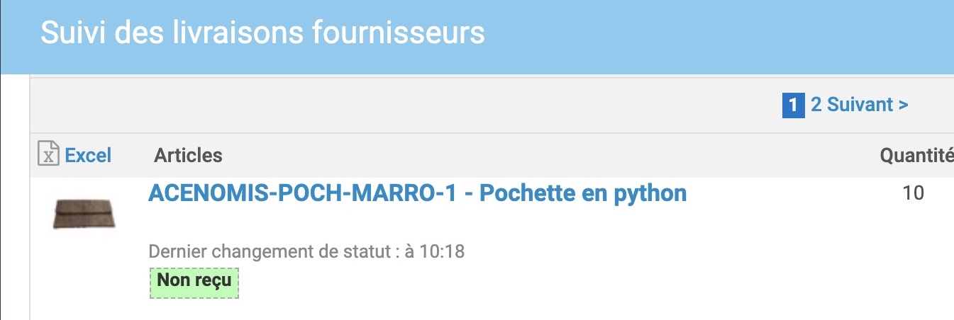 incwo - suivi des livraisons fournisseurs