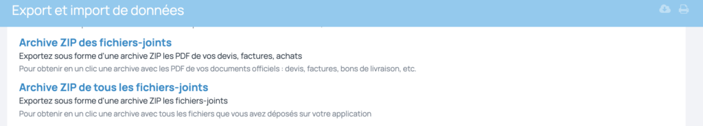Exporter des PDF et fichiers