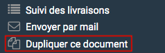 Dupliquer un bon de livraison