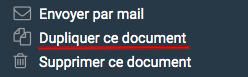 Le lien "dupliquer ce document" présent dans le bloc de raccourci à gauche pour créer un nouveau devis
