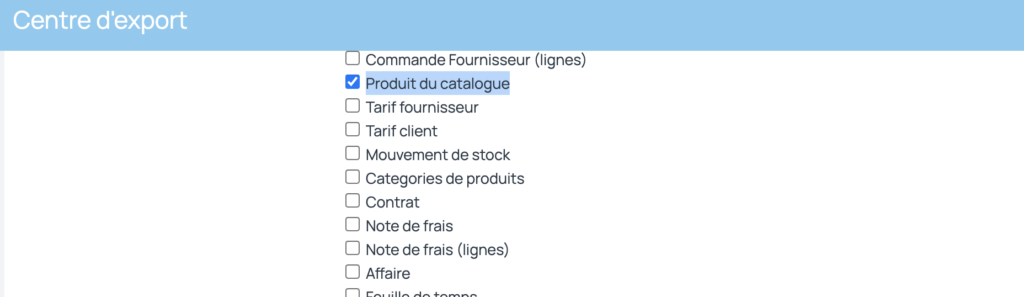 Export des produits