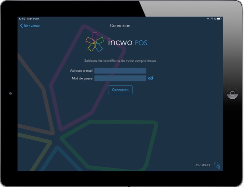 Pour accéder à la caisse réglée sur l'interface, connexion avec identifiants