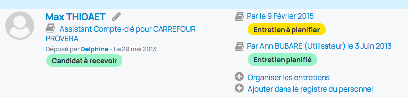 Intégrer des candidats et programmer les entretiens