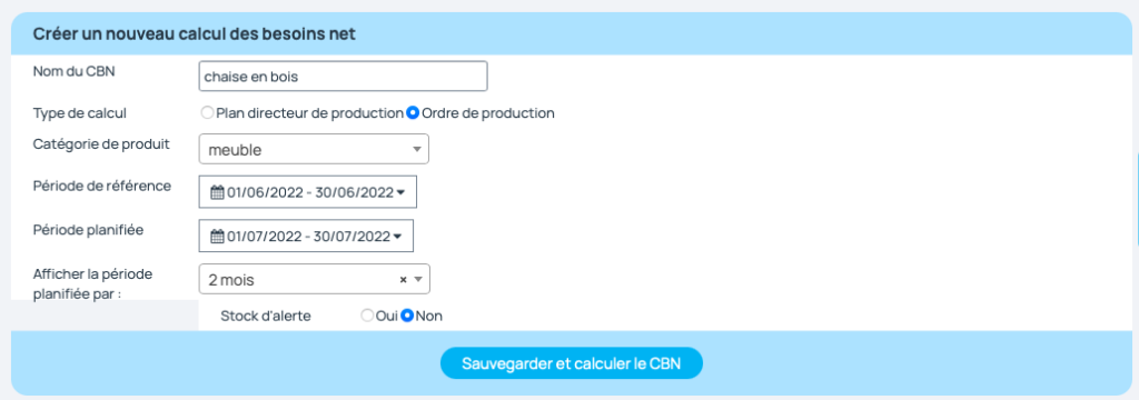 Calculs des besoins nets MRP