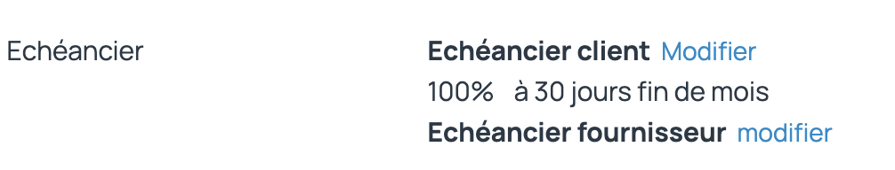 modifier un échéancier de paiement client