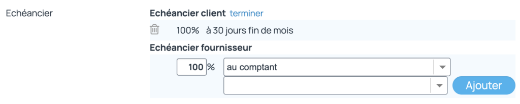 Supprimer les échéances de paiement