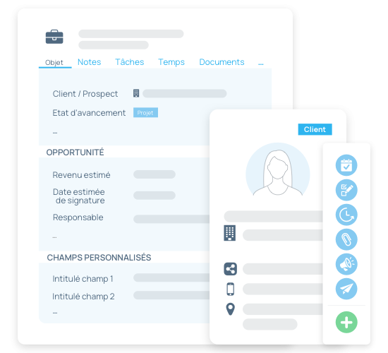 CRM, fiche contact et dossier affaire
