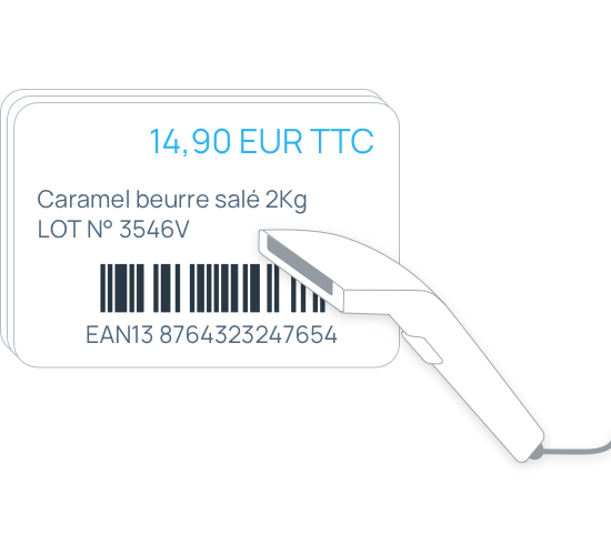 Étiquettes produits avec code barres